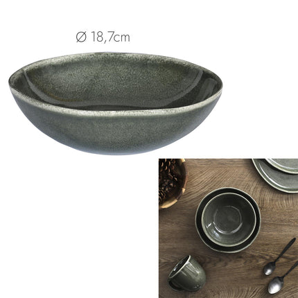 Akmensmasas bļoda tumši zaļā tonī – Ø 18,7 cm