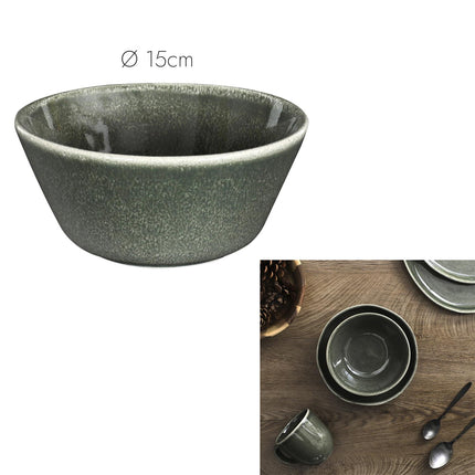 Akmensmasas bļoda tumši zaļā tonī – Ø 15 cm