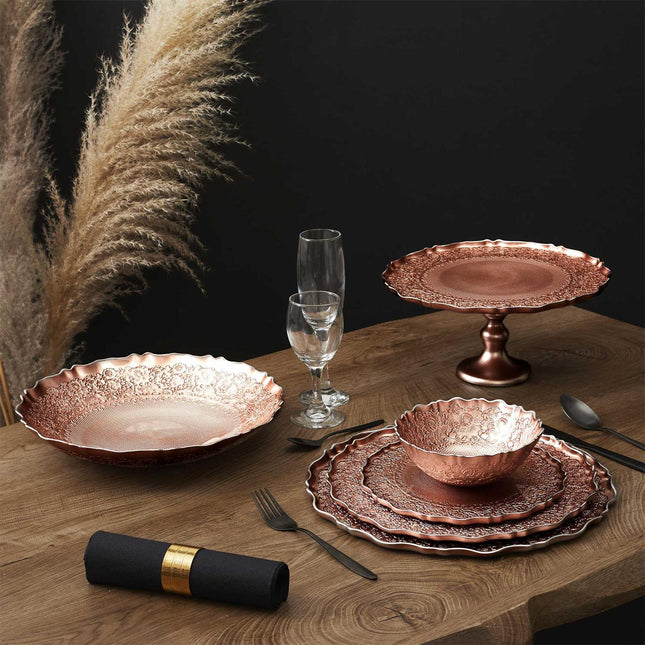 Dekoratīvs servēšanas šķīvis rozā–zelta tonī Ø32 cm