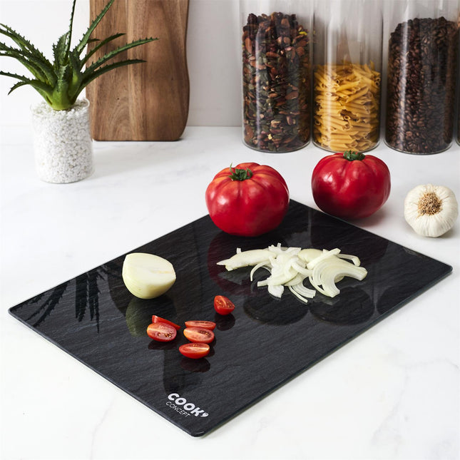 Stikla griešanas dēlis marmora zīmējums– tumši zils 40 × 30 cm