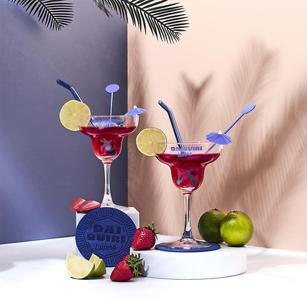 Daiquiri Lovers kokteiļu glāžu komplekts ar aksesuāriem (2 glāzes)