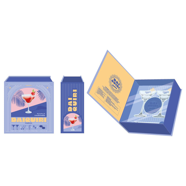 Daiquiri Lovers kokteiļu glāžu komplekts ar aksesuāriem (2 glāzes)