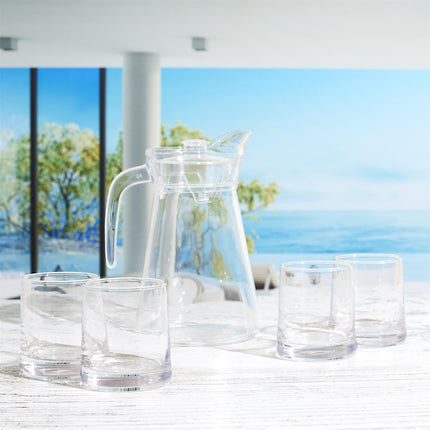 Stikla karafe ar 4 glāzēm – 1,5 l komplekts