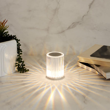 Skārienjutīga uzlādējama LED galda lampa – kristāla efekts, 12 cm