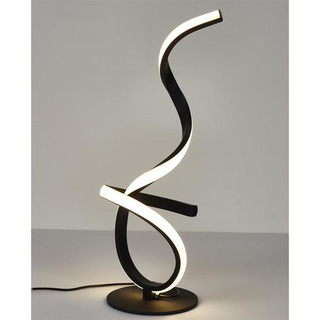 Dekoratīvā LED galda lampa – moderna spirāles forma, 46 cm