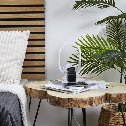 LED galda lampa ar 3-in-1 bezvadu uzlādes bāzi – telefona, pulksteņa un austiņu lādētājs