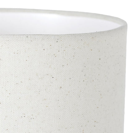 Keramikas galda lampa ar lina abažūru – 50 cm, krēmkrāsas interjera lampa