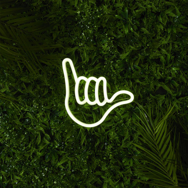 LED neona sienas lampa – rokas dizains, 22,5 × 22 cm