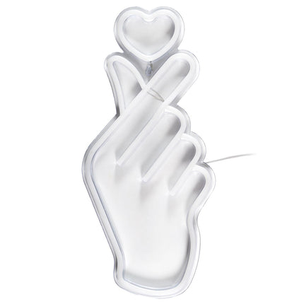 LED neona efekta lampa “Love Sign” – rokas žests ar sirdi