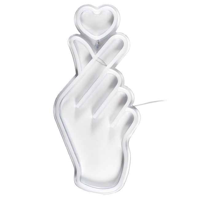 LED neona efekta lampa “Love Sign” – rokas žests ar sirdi