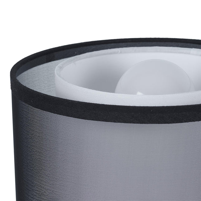 Galda lampa ar auduma abažūru – melna / pelēka, 36 cm