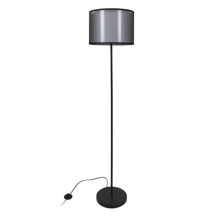 Stāvlampa ar dubulto abažūru – melna / pelēka, 150 cm