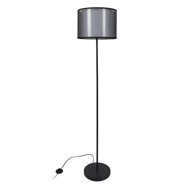 Stāvlampa ar dubulto abažūru – melna / pelēka, 150 cm