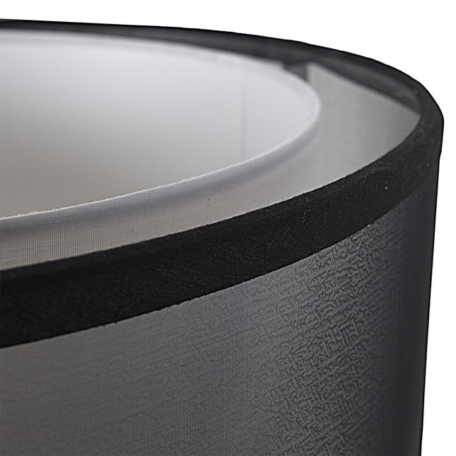 Stāvlampa ar dubulto abažūru – melna / pelēka, 150 cm