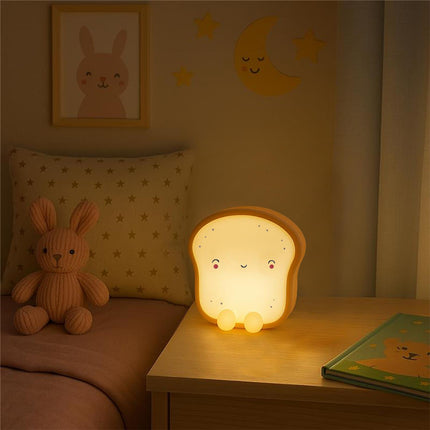 Naktslampiņa “Kawaii Toast” ar krāsu maiņu – mīksta un spaidāma