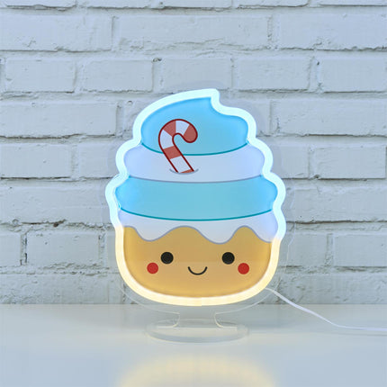 Kawaii LED neona efekta lampa, 4 dizaini, 19 × 25,4 cm