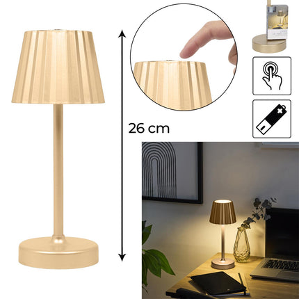 Zelta skārienjutīga galda lampa H26 cm
