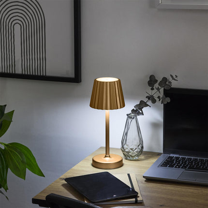 Zelta skārienjutīga galda lampa H26 cm