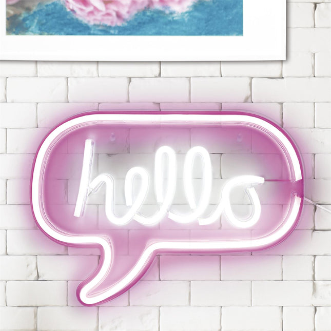 LED dekora lampa “Hello” – neona efekts