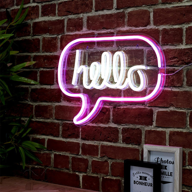 LED dekora lampa “Hello” – neona efekts