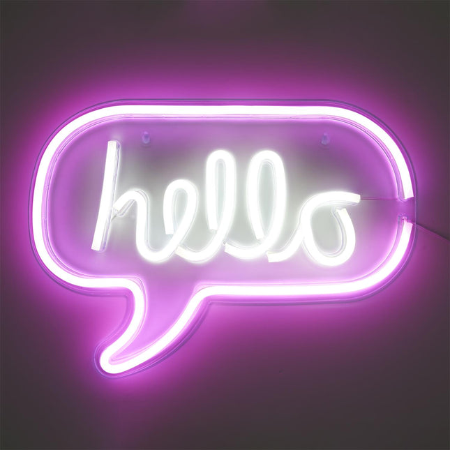 LED dekora lampa “Hello” – neona efekts