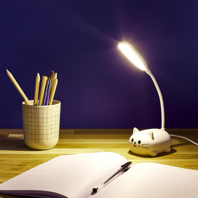 Kawaii LED galda lampa “Kaķītis” – bērniem un mīļai noskaņai