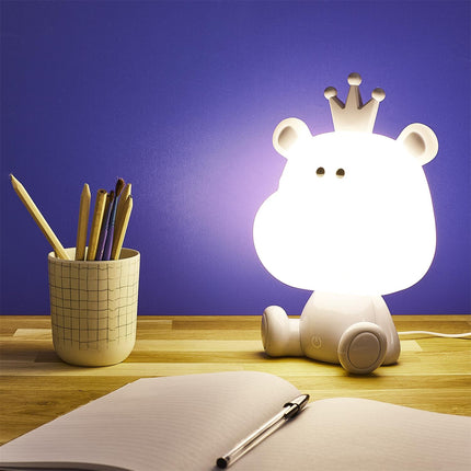 LED naktslampa “Nīlzirgs” – mīlīgs gaismas draugs bērnu istabai