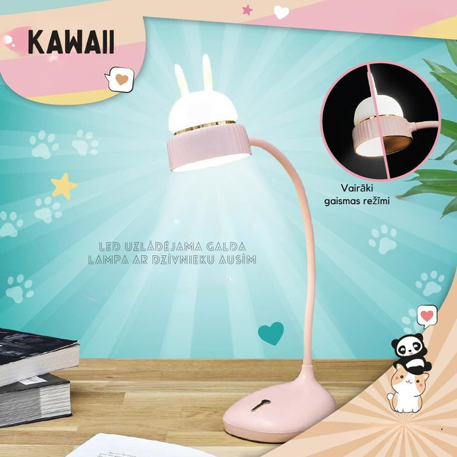 LED uzlādējama galda lampa ar austiņām