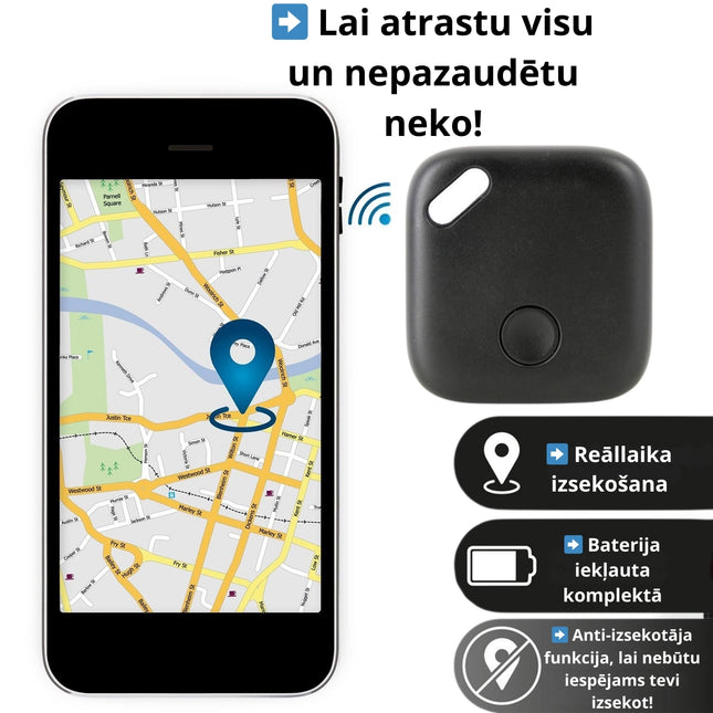 Viedais izsekotājs priekš atslēgām, somām un citiem priekšmetiem