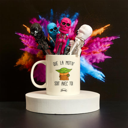 Interaktīva pildspalva “Boxing skeletgalva ” ar gaismu – smieklīga dāvana