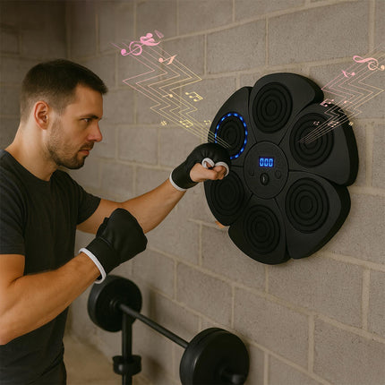 Interaktīvs boksa treniņu mērķis ar Bluetooth skaļruni un LED apgaismojumu