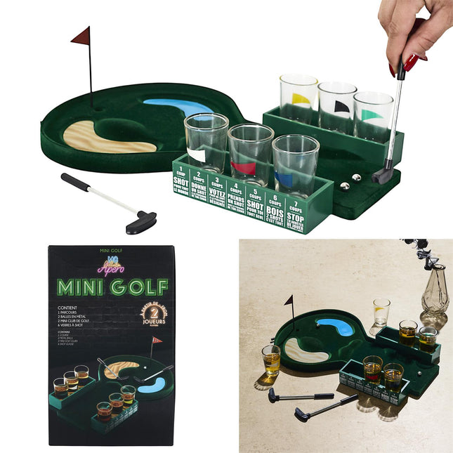 Mini golfa spēle ar glāzītēm – ballītēm un jautrībai