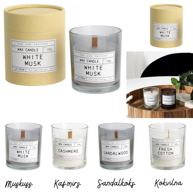 Aromātiskā svece ar koka dakti