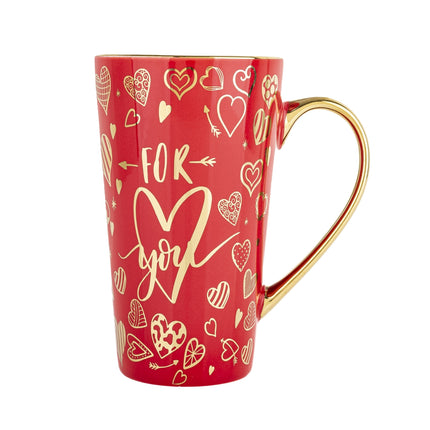 Porcelāna krūze “For You” ar zelta detaļām 450ml