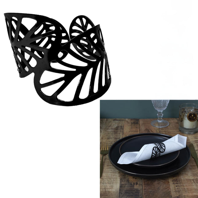 Salvešu gredzeni –metāla matēti melni (4 gab.)