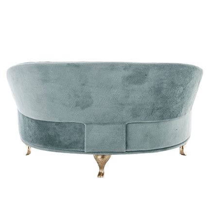 Dekoratīva samta rotaslietu lādīte–dīvāniņš ar zelta kājiņām