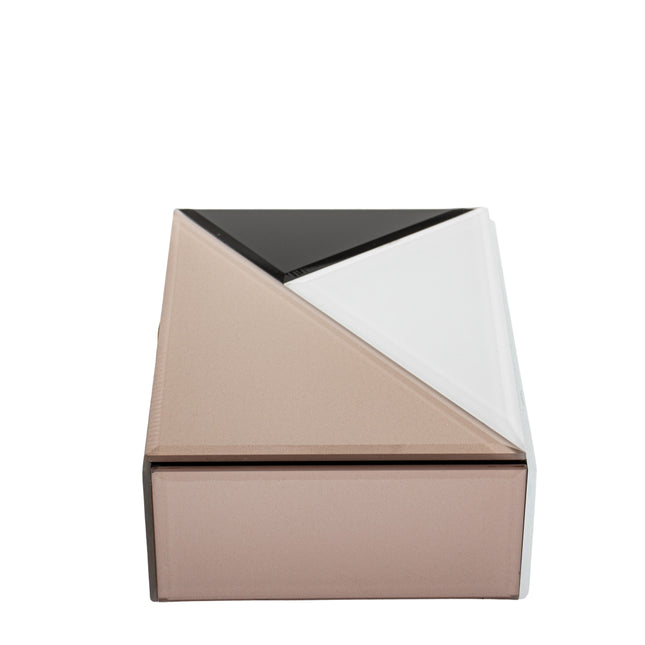 Stikla rotu lādīte ar samta iekšpusi – ģeometrisks dizains