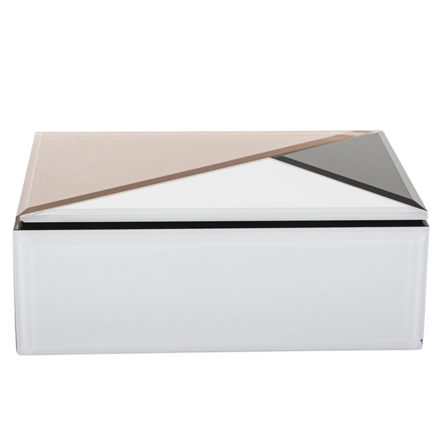 Stikla rotu lādīte ar samta iekšpusi – ģeometrisks dizains