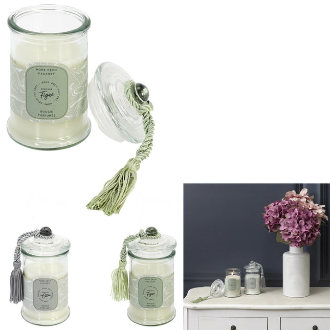 Aromātiskā svece stikla traukā ar vāciņu