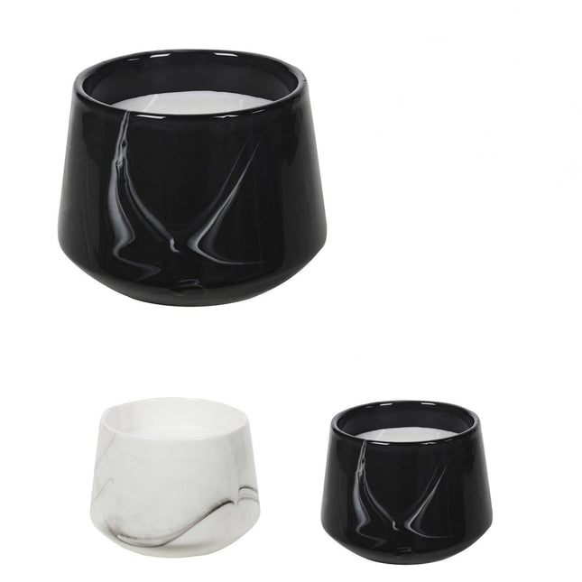 Aromātiskā svece marmora dizaina traukā