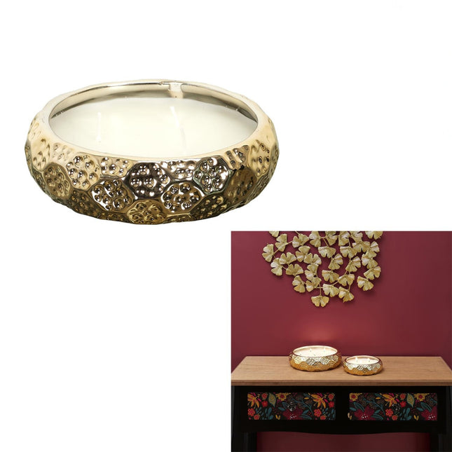 Luksusa aromātiskā svece zelta traukā