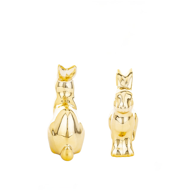 Dekoratīva zelta zaķa figūra – 18,5 cm