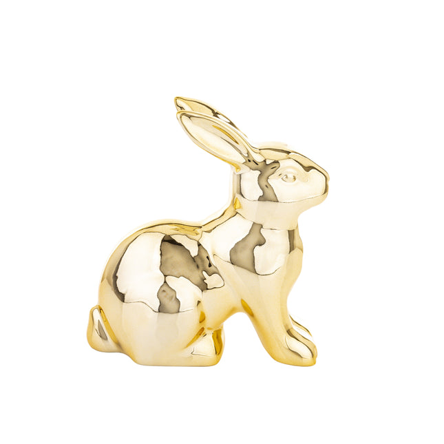 Dekoratīva zelta zaķa figūra – 18,5 cm