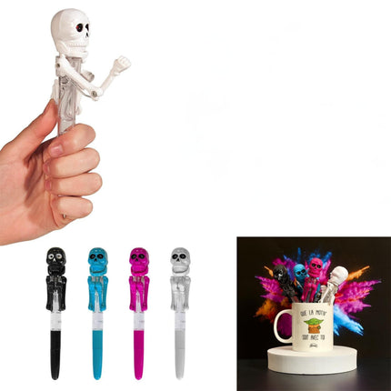 Interaktīva pildspalva “Boxing skeletgalva ” ar gaismu – smieklīga dāvana