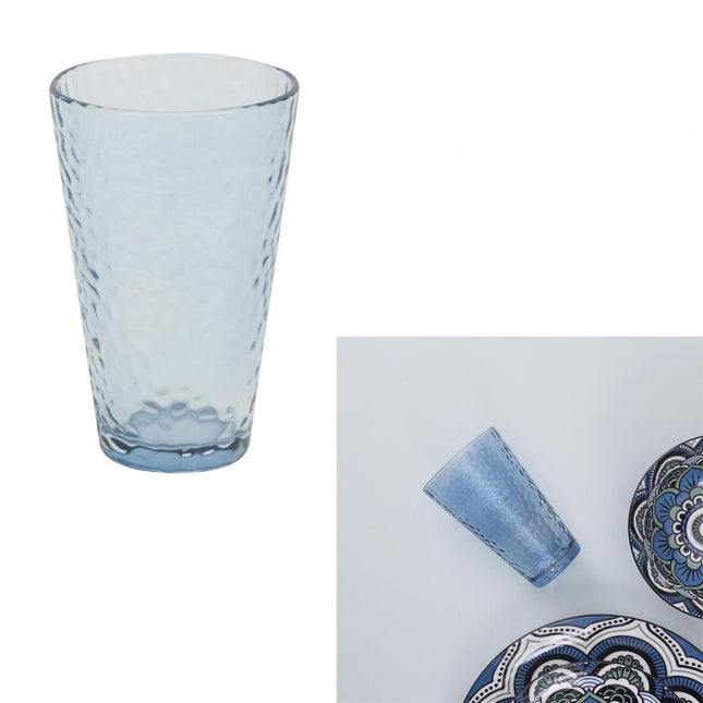Zila reljefa stikla glāze 340 ml