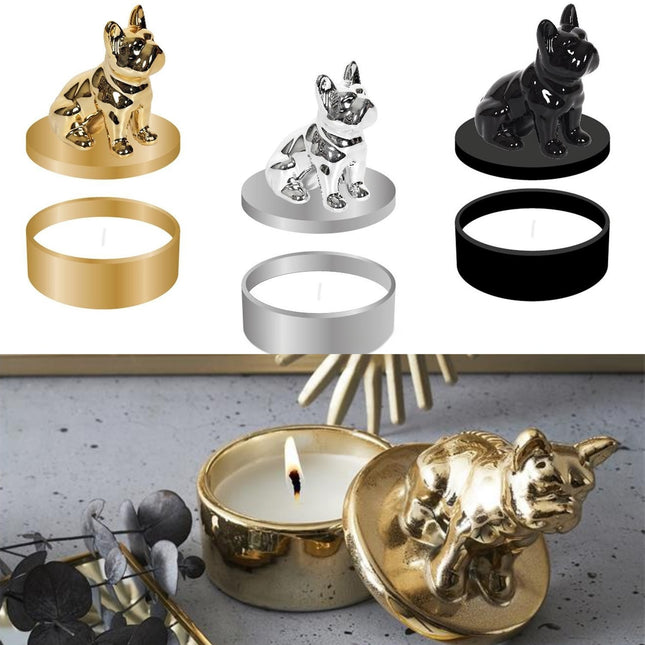 Aromātiskā svece ar buldoga figūru