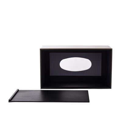 Dekoratīva salvešu kaste – melna ar kristāla maliņu