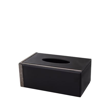 Dekoratīva salvešu kaste – melna ar kristāla maliņu