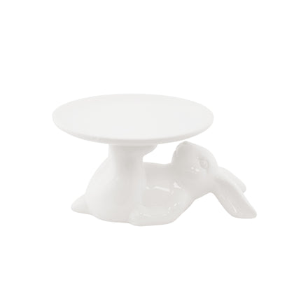 Keramikas Lieldienu šķivis ar zaķi – balts, 19 cm