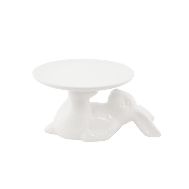 Keramikas Lieldienu šķivis ar zaķi – balts, 19 cm